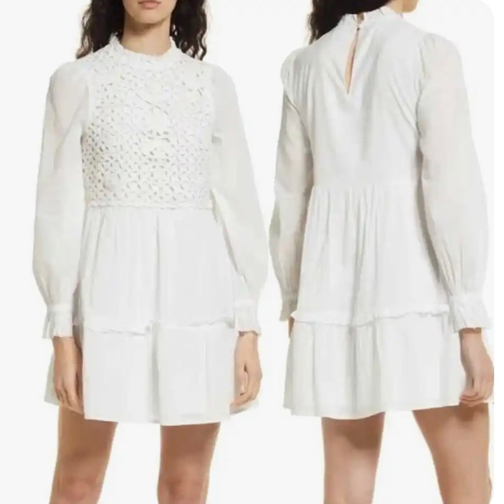 Saylor Crocheted long sleeve dress